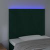 vidaXL Čelo postele s LED tmavozelen&eacute; 90x5x118/128 cm zamat
