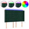 vidaXL Čelo postele s LED tmavozelen&eacute; 147x16x118/128 cm zamat