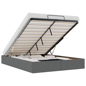 vidaXL Osmansk&yacute; r&aacute;m postele bez matraca tmavosiv&aacute; 140x200 cm l&aacute;tka