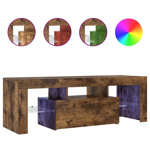 vidaXL TV skrinka s LED, tmav&yacute; dub 120x35x40 cm