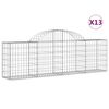 vidaXL Obl&uacute;kov&yacute; gabionov&yacute; k&ocirc;&scaron; 13 ks 200x30x60/80 cm pozinkovan&eacute; železo