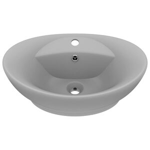 vidaXL Luxusn&eacute; um&yacute;vadlo, prepad, matn&eacute; svetlosiv&eacute; 58,5x39 cm, keramika