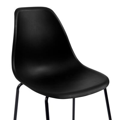 vidaXL Barové stoličky 6 ks, čierne, plast