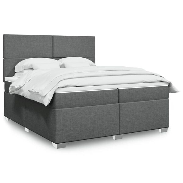 vidaXL Boxspring posteľ s matracom tmavosiv&aacute; 200x200 cm l&aacute;tka