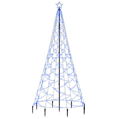 vidaXL Vianočný stromček s kovovým stĺpikom 500 LED, modrý 3 m