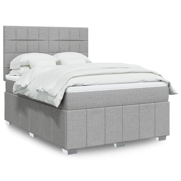 vidaXL Boxspring posteľ s matracom bledosiv&aacute; 140x200 cm l&aacute;tka