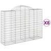 vidaXL Obl&uacute;kov&eacute; gabionov&eacute; ko&scaron;e 8 ks 200x50x140/160 cm pozink. železo