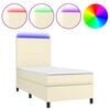 vidaXL Boxspring posteľ s matracom a LED kr&eacute;mov&aacute; 90x200 cm umel&aacute; koža