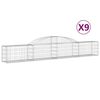 vidaXL Obl&uacute;kov&yacute; gabi&oacute;nov&yacute; k&ocirc;&scaron; 9 ks 300x30x40/60 cm pozinkovan&eacute; železo