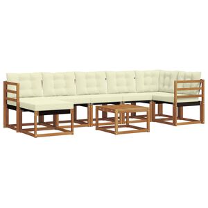 vidaXL Z&aacute;hradn&aacute; s&uacute;prava gaučov s vank&uacute;&scaron;om 8 pcs Pr&iacute;rodn&aacute; a kr&eacute;mov&aacute;