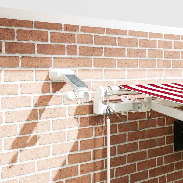 vidaXL Zatemniteľn&aacute; mark&iacute;za Červen&aacute; a Biela 450 &times; 350 cm Textil a kov