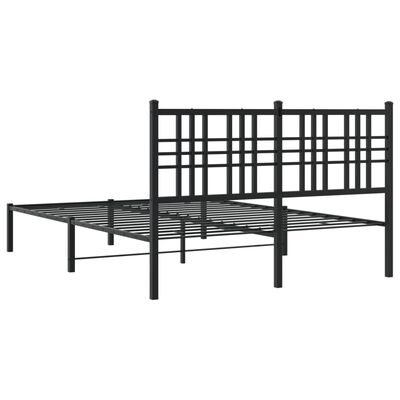vidaXL Kovový rám postele s čelom čierny 135x190 cm
