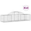 vidaXL Obl&uacute;kov&eacute; gabionov&eacute; ko&scaron;e 14 ks 200x50x40/60 cm pozink. železo