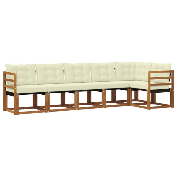 vidaXL Z&aacute;hradn&aacute; s&uacute;prava gaučov s vank&uacute;&scaron;om 6 pcs Pr&iacute;rodn&aacute; a kr&eacute;mov&aacute;