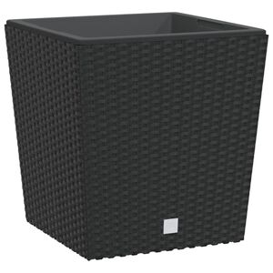 vidaXL Kvetin&aacute;č s vyberateľnou vložkou antracitov&yacute; 21 / 32 l PP Rattan