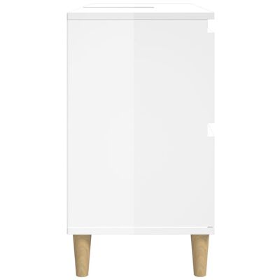 vidaXL Umývadlová skrinka lesklá biela 80x33x60 cm kompozitné drevo
