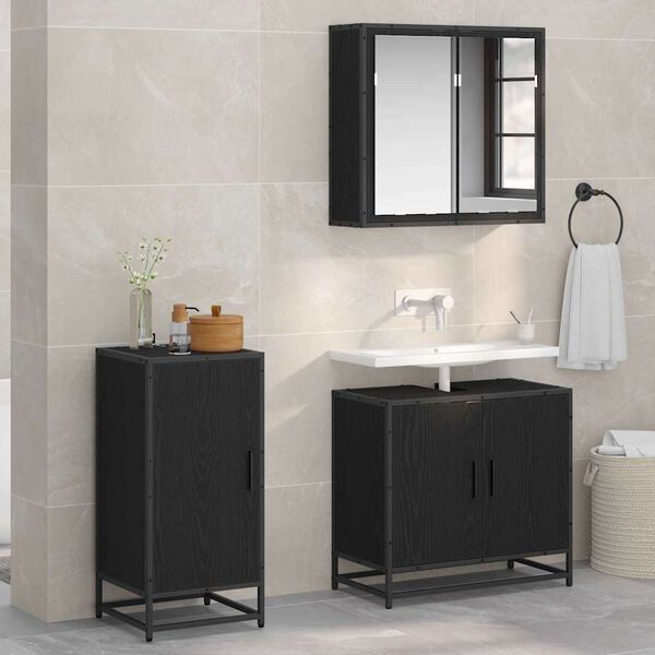 vidaXL Servírovacia skriňa Čierny dub 35 x 35.5 x 76 cm