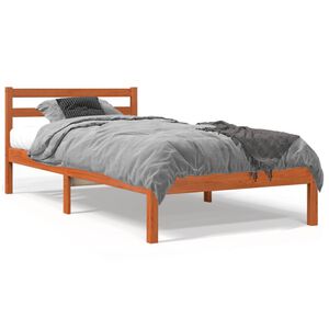 vidaXL Posteľ bez matraca voskovo hned&aacute; 75x190 cm mas&iacute;vna borovica
