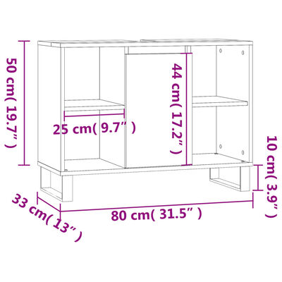 vidaXL Kúpeľňová skrinka biela 80x33x60 cm kompozitné drevo