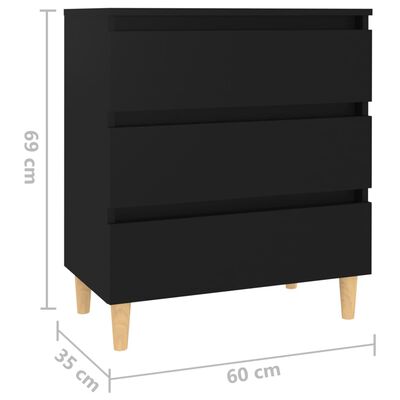vidaXL Komoda, čierna 60x35x69 cm, kompozitné drevo