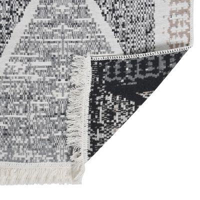 vidaXL Koberec čierny a sivý 100x200 cm bavlna