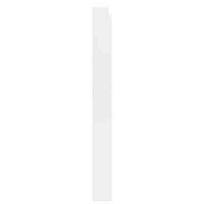 vidaXL Botník so zrkadlom 5-poschodový lesklý biely 63x17x169,5 cm