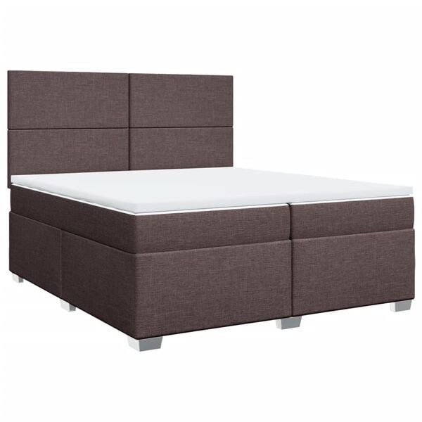 vidaXL Boxspring posteľ s matracom tmavohned&aacute; 200x200 cm l&aacute;tka