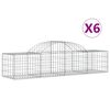vidaXL Obl&uacute;kov&yacute; gabionov&yacute; k&ocirc;&scaron; 6 ks 200x50x40/60 cm pozinkovan&eacute; železo