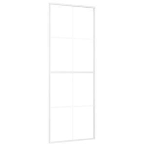 vidaXL Posuvn&eacute; dvere nepriehľadn&eacute; ESG sklo a hlin&iacute;k 76x205 cm biele