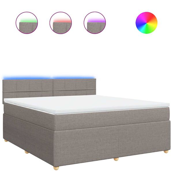 vidaXL Posteľn&yacute; r&aacute;m boxspring s matracom sivohned 180x200 cm l&aacute;tka