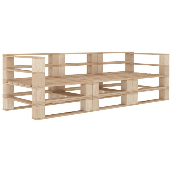 vidaXL 3-miestna záhradná pohovka z paliet, drevo