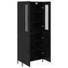 vidaXL Highboard Čierny dub 69,5 x 34 x 180 cm Kompozitn&eacute; drevo