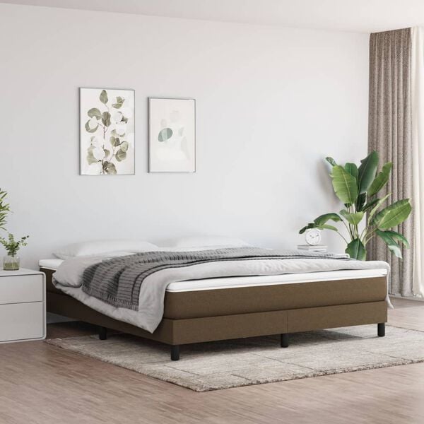 vidaXL Boxspring posteľ s matracom tmavohned&aacute; 180x200 cm l&aacute;tka