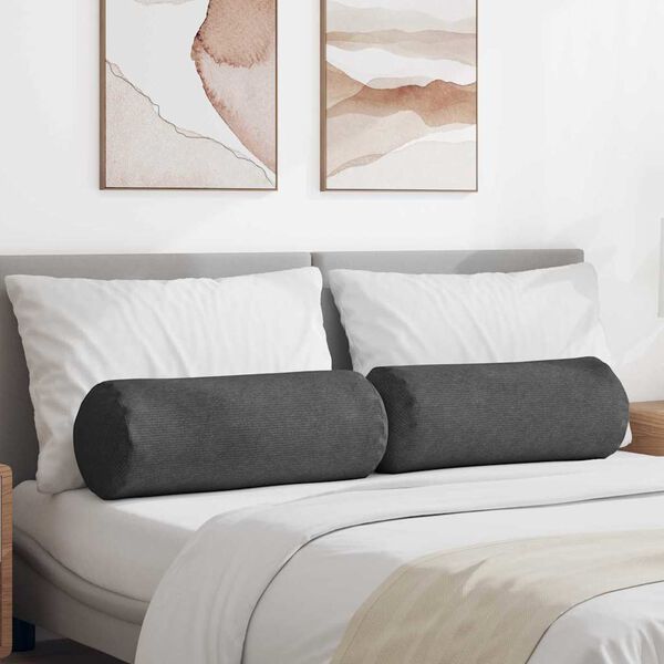 vidaXL Podložkov&eacute; vank&uacute;&scaron;e 2 pcs Tmavo &scaron;ed&aacute; &Oslash; 25 x 70 cm