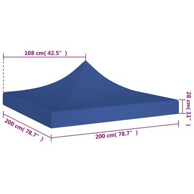 vidaXL Strecha na párty stan 2x2 m, modrá 270 g/m²