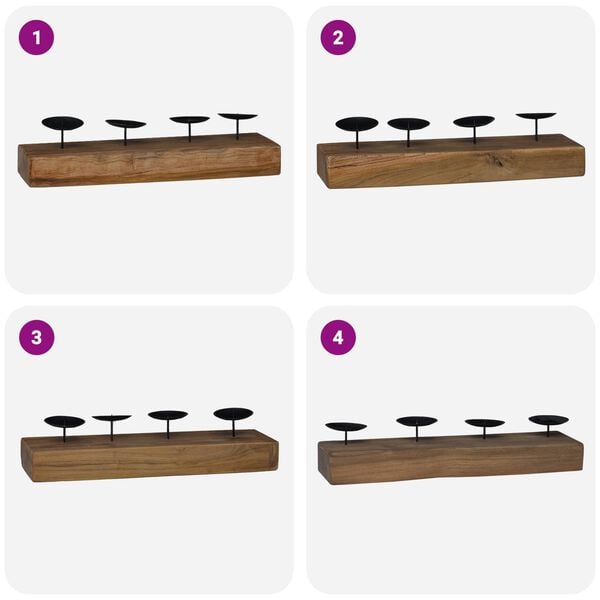 vidaXL Svietnik Pr&iacute;rodn&aacute; 50 x 15 x 10 cm T&iacute;kov&yacute; mas&iacute;v