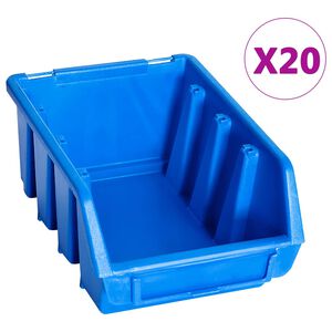 vidaXL Stohovacie &uacute;ložn&eacute; n&aacute;doby 20 ks modr&eacute; plastov&eacute;