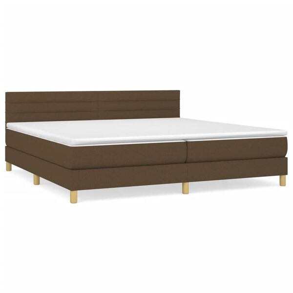 vidaXL Boxspring posteľ s matracom tmavohned&aacute; 200x200 cm l&aacute;tka