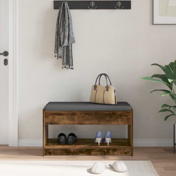 vidaXL Predsieňov&aacute; lavica s vank&uacute;&scaron;om &Uacute;den&yacute; Dub 83 x 38 x 45 cm