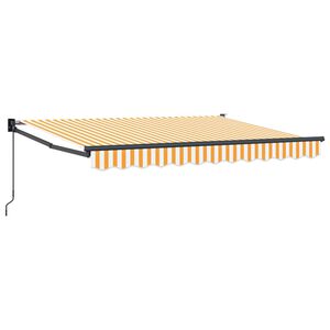 vidaXL Sklopn&aacute; mark&iacute;za Žlt&aacute; a biela 3 x 2 m 100% polyester a hlin&iacute;k