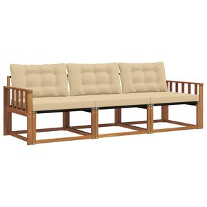 vidaXL Z&aacute;hradn&aacute; s&uacute;prava gaučov s vank&uacute;&scaron;om 3 pcs Pr&iacute;rodn&aacute; a b&eacute;žov&aacute;