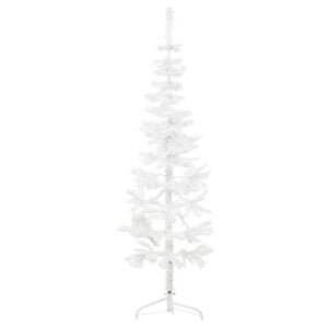 vidaXL Umel&yacute; vianočn&yacute; polovičn&yacute; stromček so stojanom, biely 120 cm