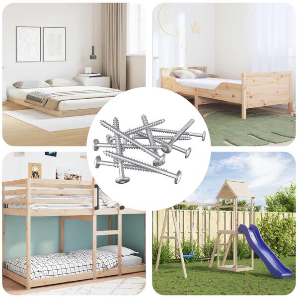 vidaXL Drevo skrutky 1900 pcs Strieborn&aacute; Oceľ