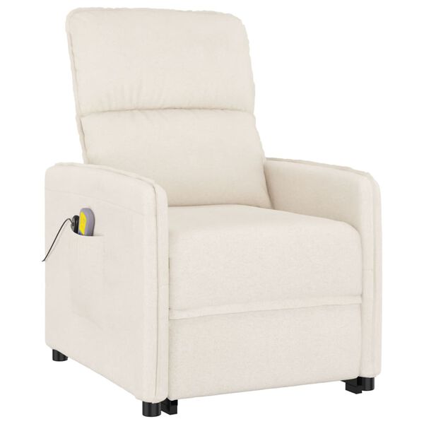 vidaXL Zdvíhacie masážne kreslo hnedé mikrovláknová látka