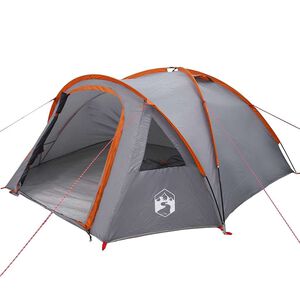 vidaXL D&oacute;mov&yacute; stan 4 osoba 308 x 268 x 130 cm &Scaron;ed&aacute; a oranžov&aacute; taft