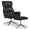 vidaXL Relaxačn&eacute; kreslo s podnožkou leskl&eacute; čierne umel&aacute; koža