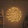 vidaXL Lopta s 160 LED-i Tepl&aacute; biela 50 cm Kov