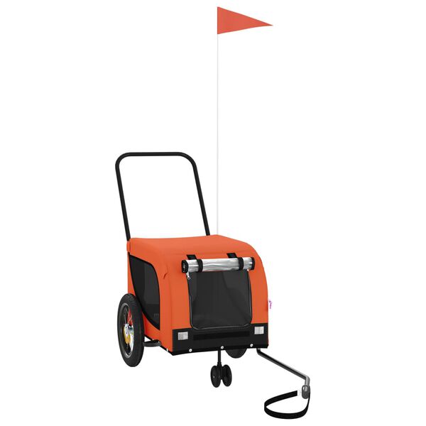 vidaXL Cyklovozík pre zvieratá, oranžovo čierny oxfordská látka železo