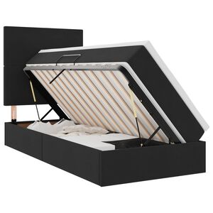 vidaXL LED &uacute;ložn&aacute; posteľ s matracom Čierna 90 x 190 cm Zamat