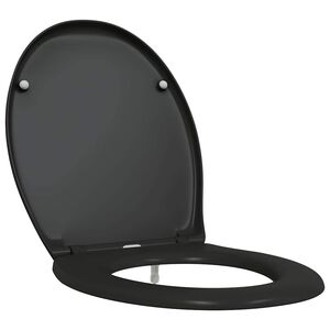 vidaXL WC sedadlo Čierna 47 x 37 x 4 cm Duroplast